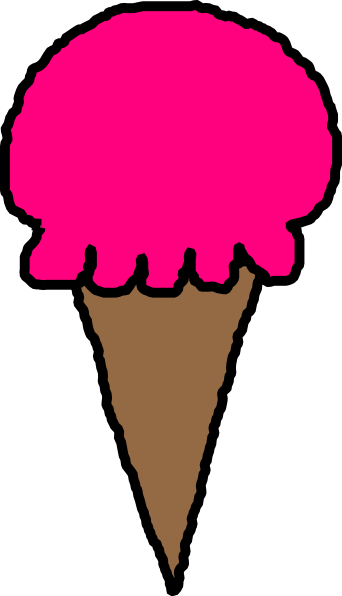 Ice Cream Free Ice Cream Clipart Free Images - Pink Ice Cream Clipart (342x596), Png Download