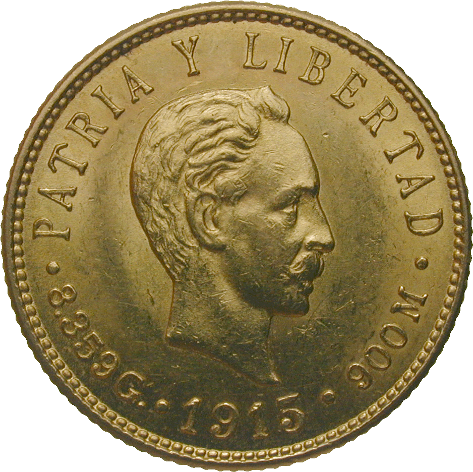 Republic Of Cuba, 5 Pesos 1915 - Cuban Coins Png (962x958), Png Download