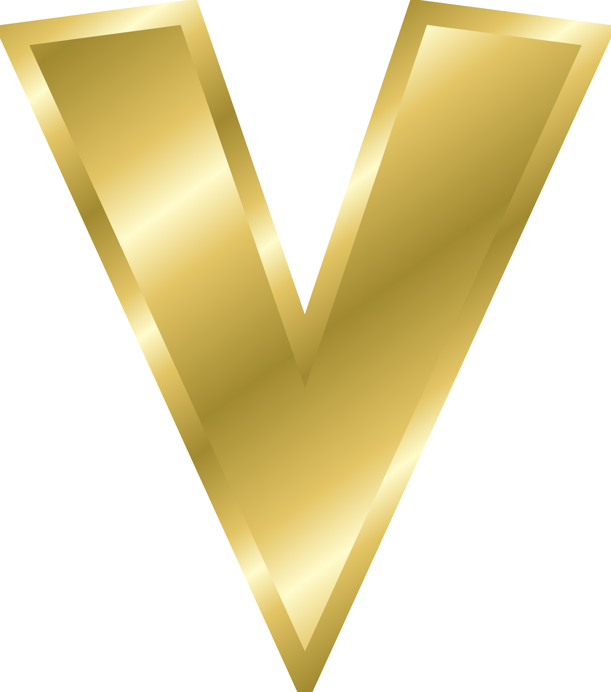 The Influence Of The Alphabet Gold - Golden Letter V Png (717x800), Png Download