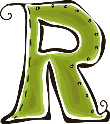 Alphabet With Sweet Animals 044 - Letra R Infantil Png (374x422), Png Download