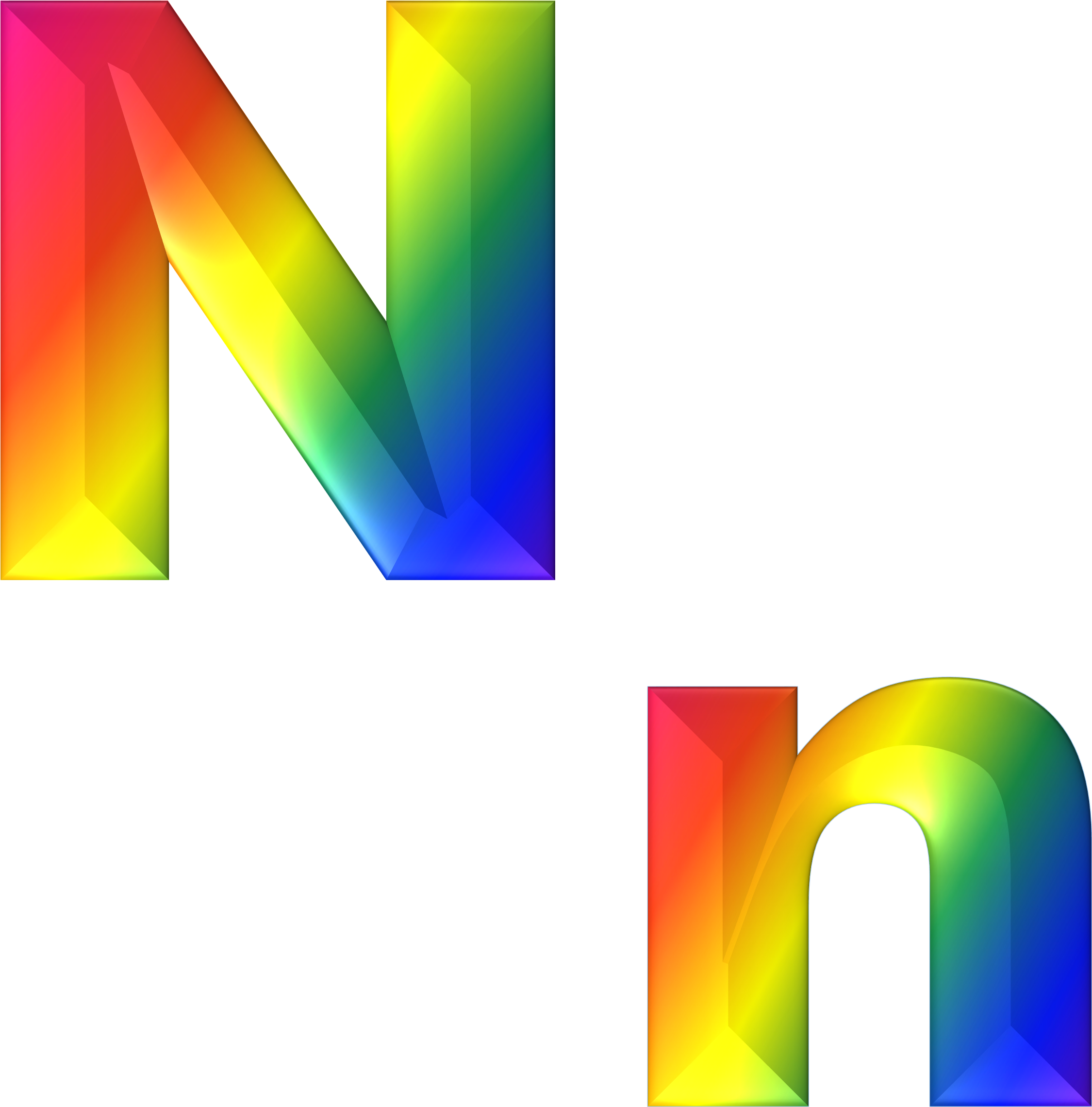 Letter N 3d Abc Alphabet Rainbow 787574 - Rainbow N (2521x3123), Png Download