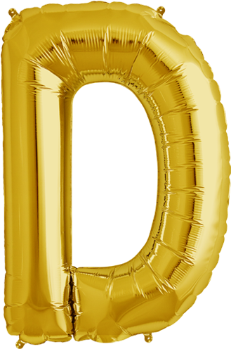 34" Gold Letter D Foil Balloon - Balloon Gold Letter D (500x500), Png Download