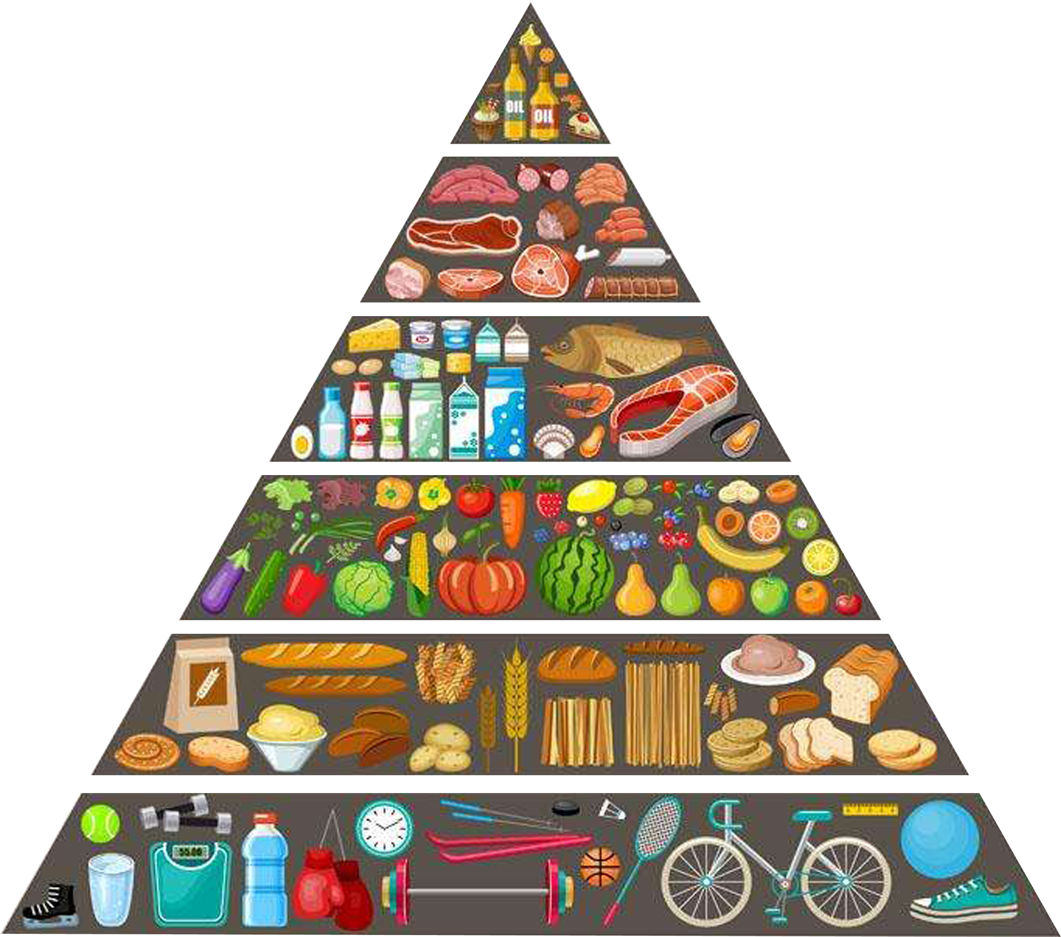 Download Food Pyramid Food Group Healthy Diet - Food Pyramid Transparent Background  PNG Image with No Background 