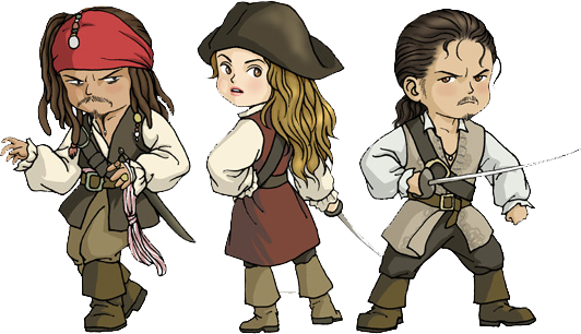 Baby Jack Sparrow - Cartoon Pirates Of The Caribbean (532x306), Png Download