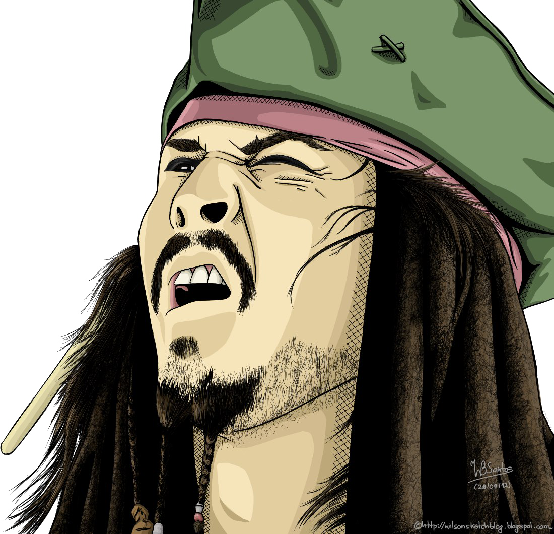 Jack Sparrow Png Picture - Jack Sparrow Cartoon Drawing (1100x1060), Png Download