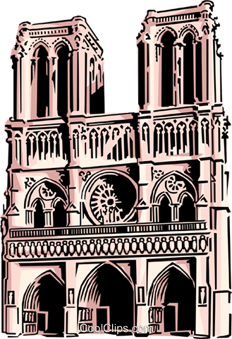 Notre Dame Cathedral Royalty Free Vector Clip Art Illustration - Notre Dame Cathedral Clip Art (329x480), Png Download