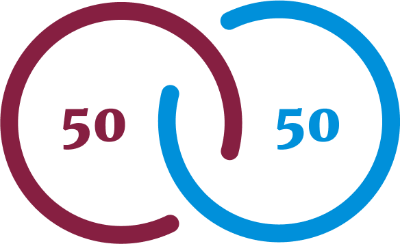 Image Of A 50/50 By 2020 Gender Balance Chart - Balance 50 50 (584x357), Png Download