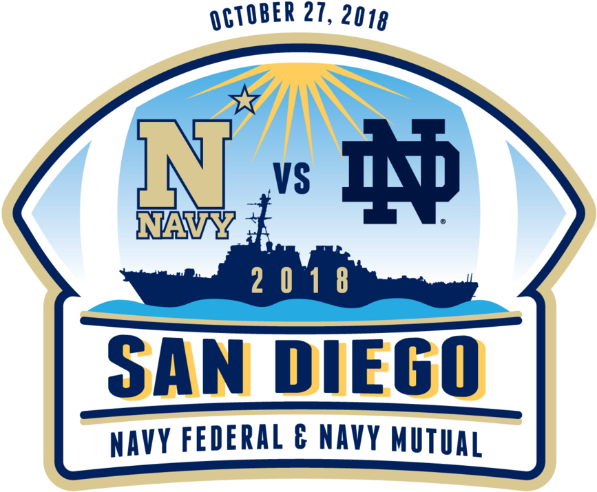 2018-navynd Logo - Navy Notre Dame San Diego (1000x747), Png Download