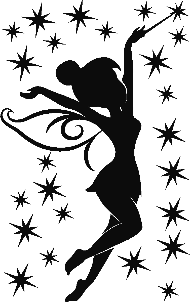 Sticker Petite Fee Scintillante Ambiance Sticker Fairy - Silhouette Tinkerbell (1200x1200), Png Download