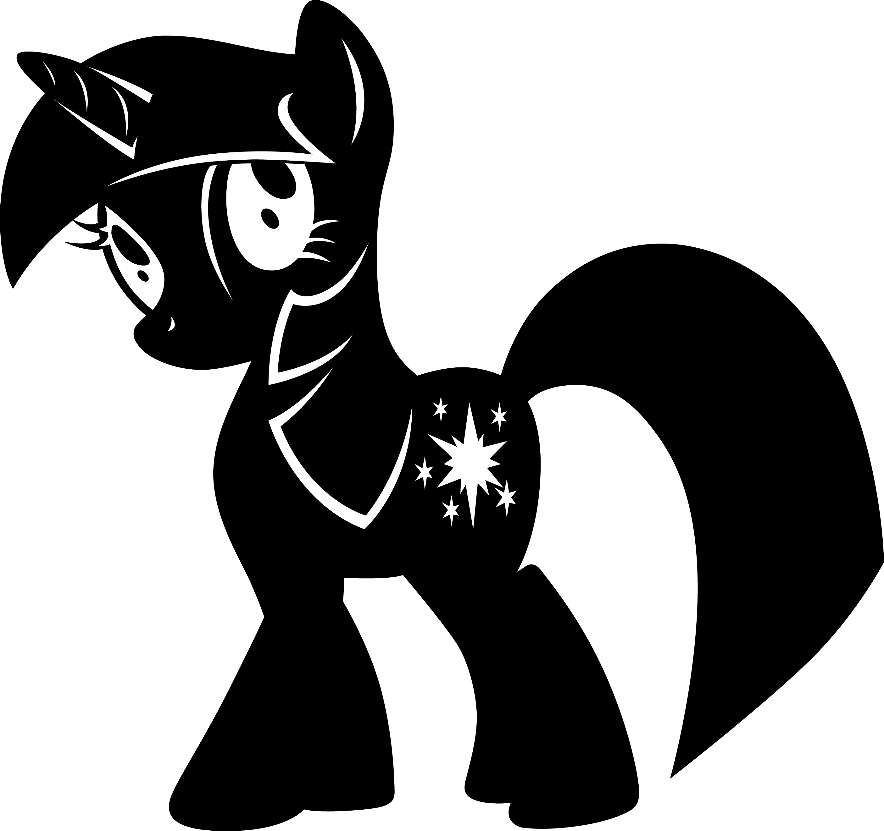Twilight Sparkle Silhouette By Leafit - My Little Pony Twilight Sparkle Silhouette (2811x2644), Png Download