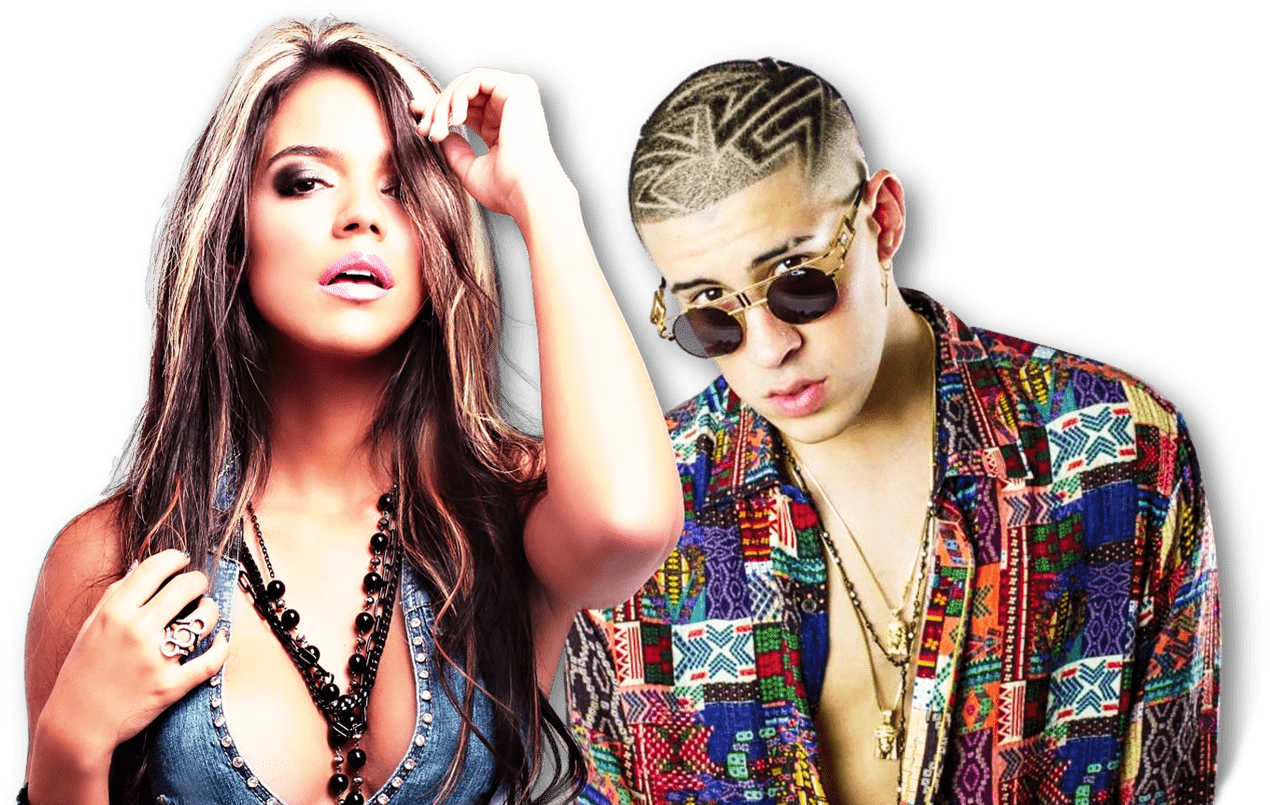 Karol G Y Bad Bunny Juntos En “ahora Me Llama” - Bad Bunny Haircuts (1270x805), Png Download
