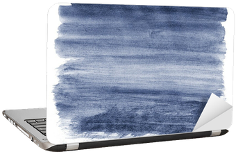 Gradient Watercolor Background In Blue Laptop Sticker - Watercolor Painting (400x400), Png Download