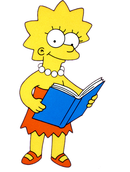 Simpsons - Lisa Simpson Reading A Book (800x600), Png Download