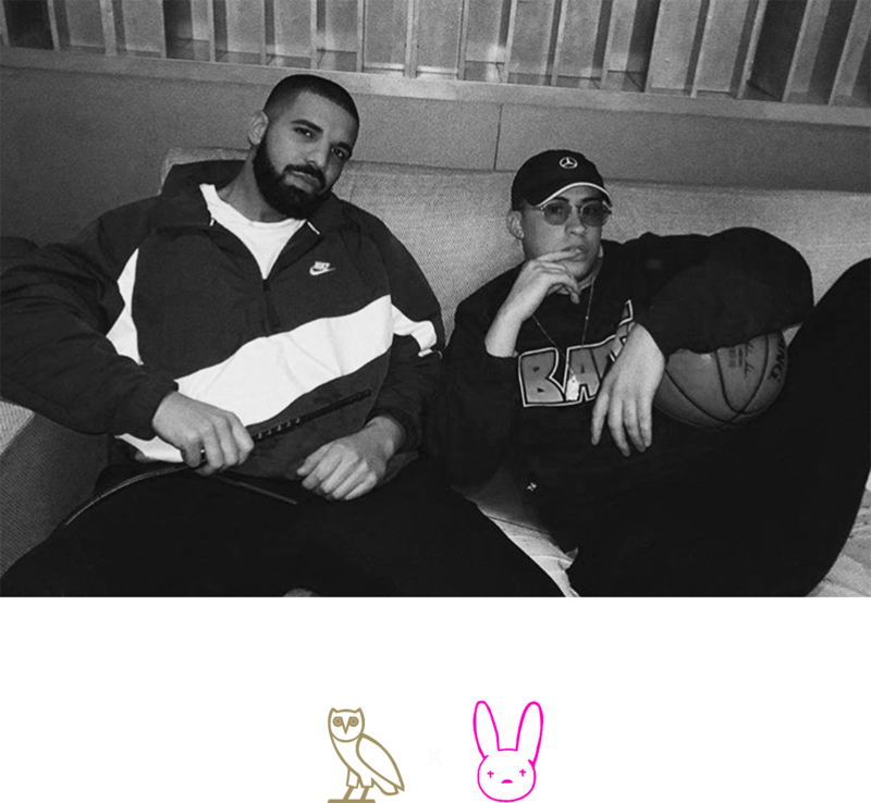 Bad Bunny And Drake (800x738), Png Download