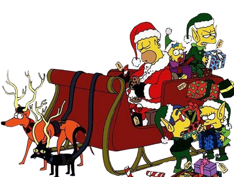 The Simpsons Christmas - Christmas Simpsons (750x600), Png Download