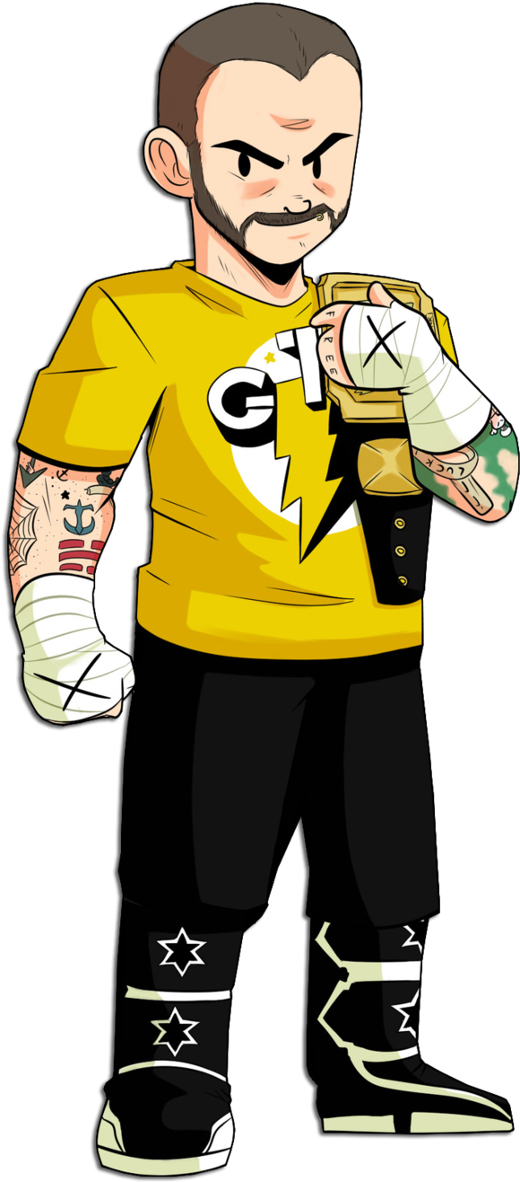 Cm Punk Cartoon Character By Naif1470-d5hos0f - Wwe Wrestle In Cartoon (598x1334), Png Download