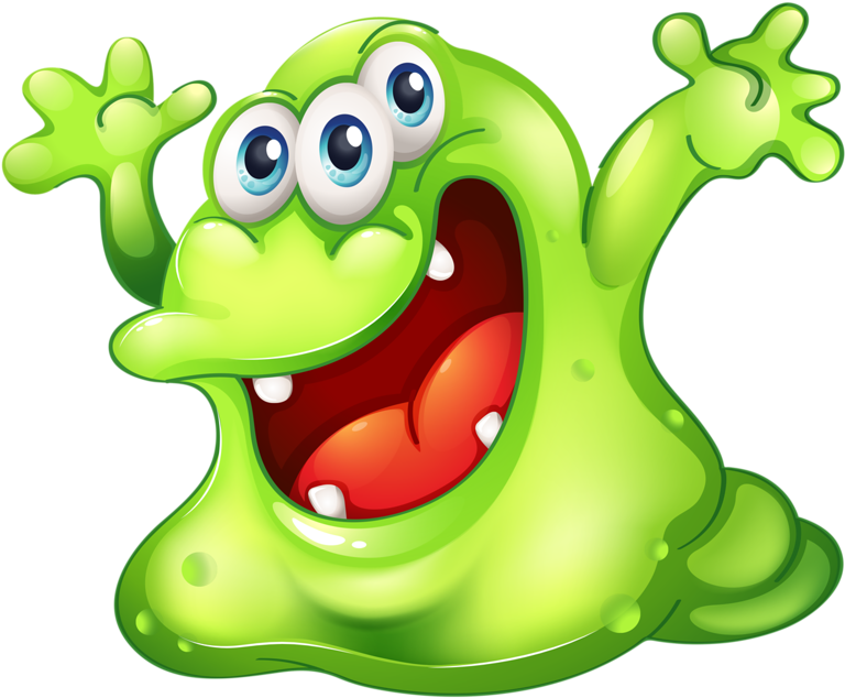 Png Funny Monsters And Album Cartoon - Green Slime Monster Png (800x677), Png Download