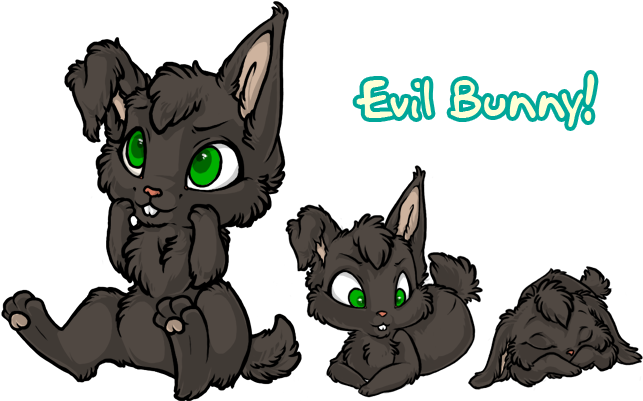 Evil Bunny - Cartoon (650x400), Png Download