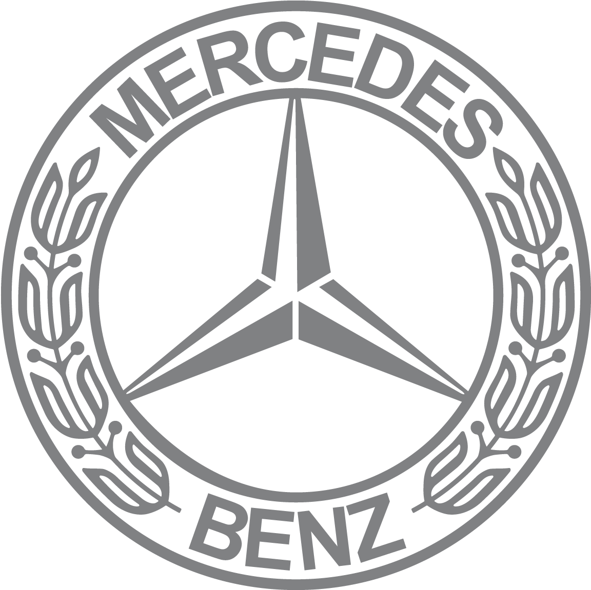 Mercedes Benz Laurel Wreath Vintage And Star Logo Vector - Mercedes Benz Logo Alt (1200x1200), Png Download