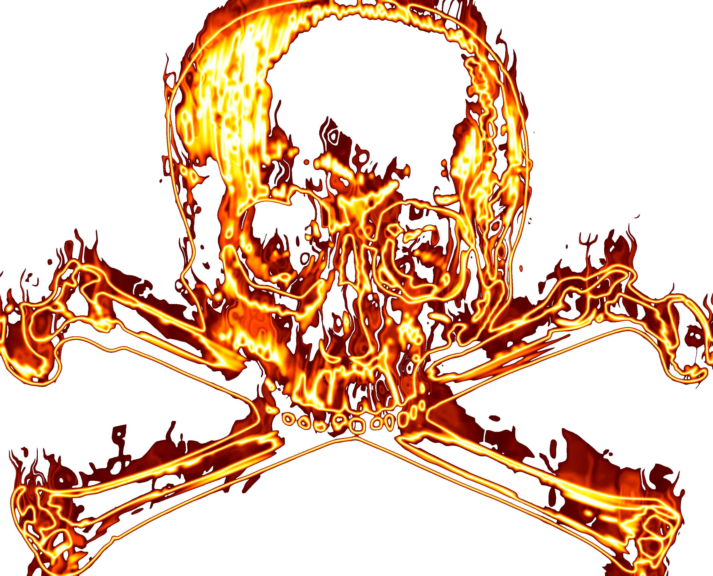 Fire Clipart Skull - Flaming Skull And Crossbones Transparent (3000x2425), Png Download