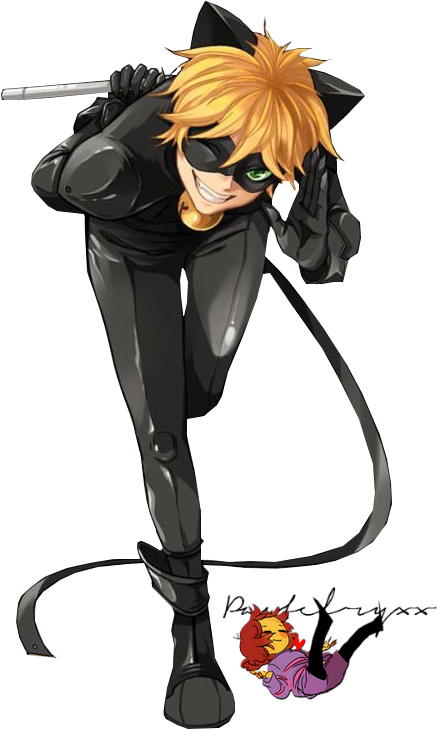 Render Autres Dessins Animés - Miraculous Chat Noir Png (490x814), Png Download