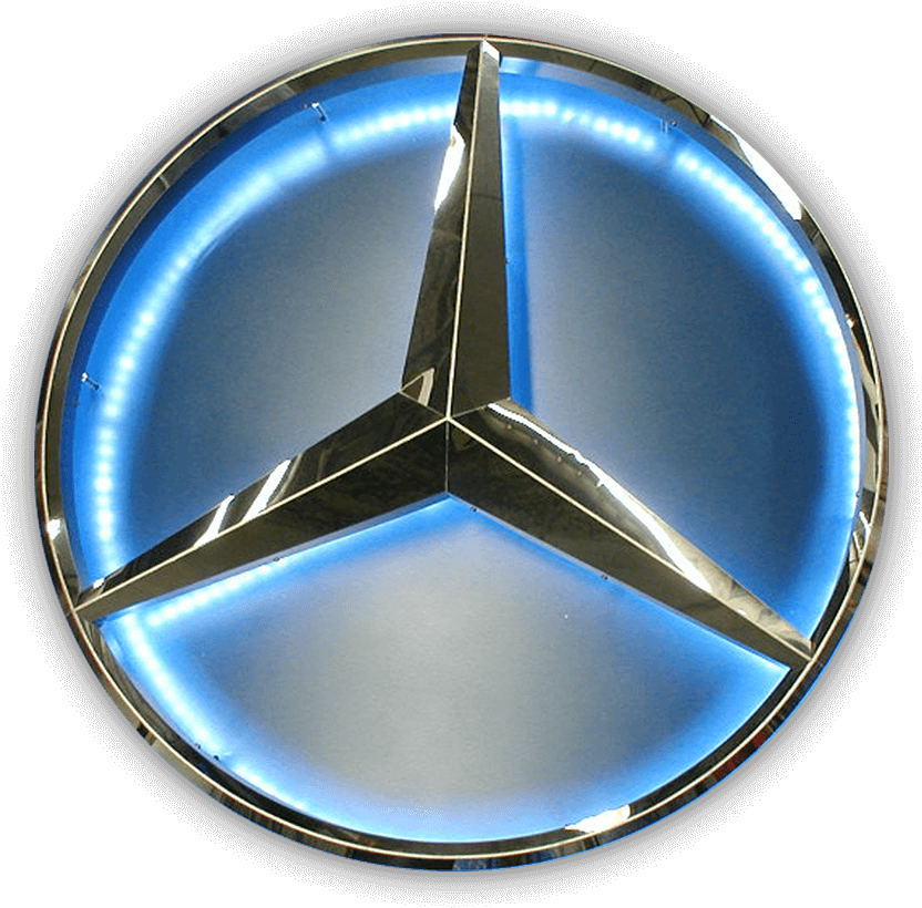 Custom Fabricated Polished Stainless Steel Mercedes - Stainless Steel (1000x1000), Png Download