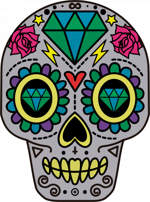Sugar Skull Clipart Png (483x650), Png Download