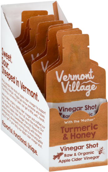 Turmeric Box Side - Vermont Village Sipping Vinegar Turmeric & Honey, (600x600), Png Download