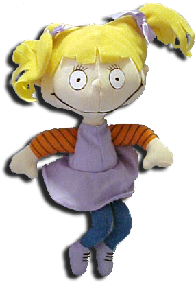 Rugrats Chuckie, Angelica, And Spike Gathered Here - Nickelodeon Rugrats Plush Toys (294x414), Png Download