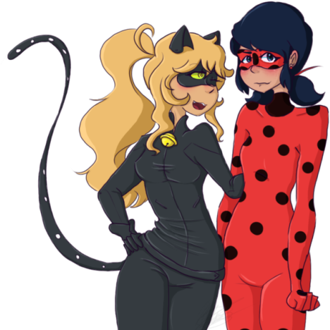 Marinette X Fem Adrien (500x487), Png Download