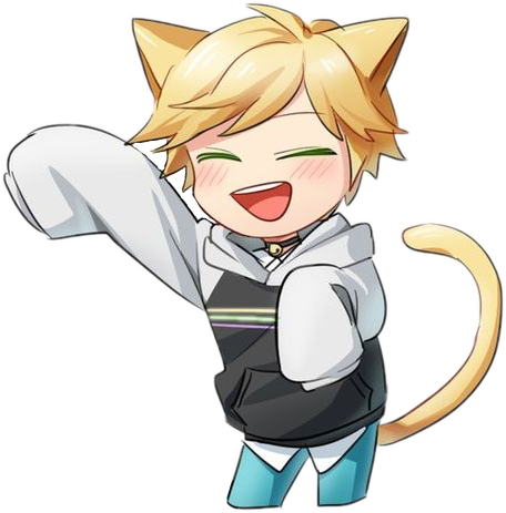 Ladybug Chatnoir Adrien Cat Kawaii France Love Chibiboy - Cat Noir Chibi (456x463), Png Download