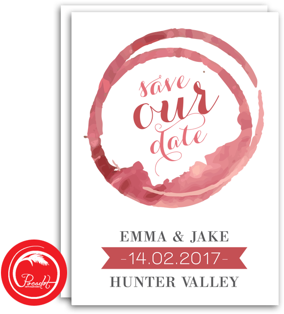 Wine Stain Save The Date Card - Flyer (682x683), Png Download