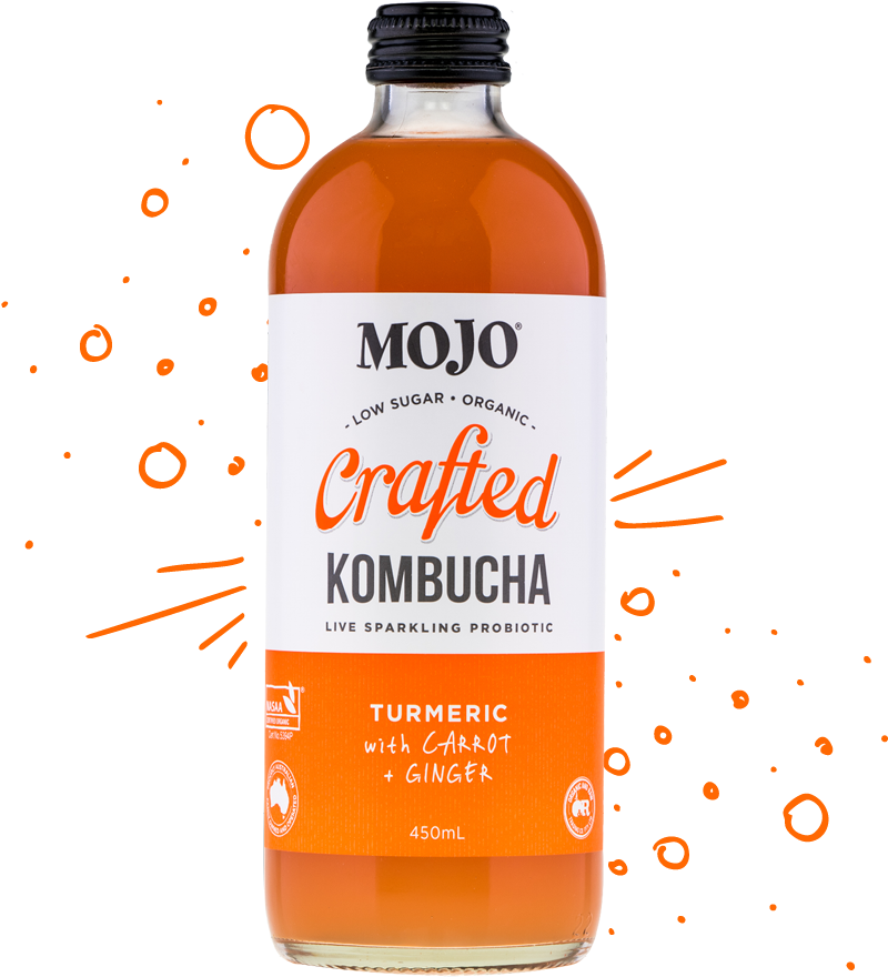 Mojo Turmeric Ginger - Turmeric Carrot Ginger Kombucha (1000x1000), Png Download