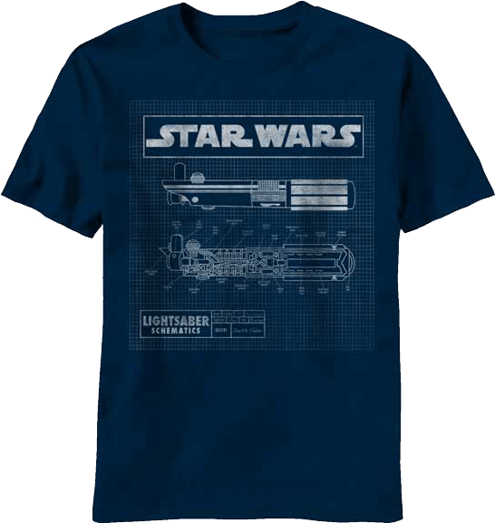 Lightsaber Schematics T-shirt - Star Wars (580x580), Png Download