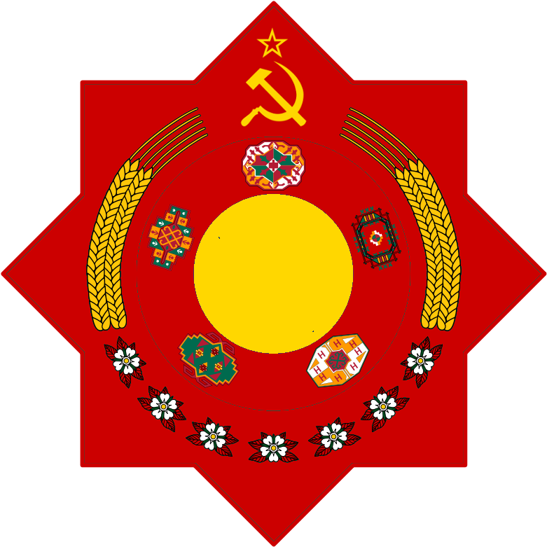 United Socalist States Coa - Turkmenistan Coat Of Arms Tile Coaster (800x800), Png Download