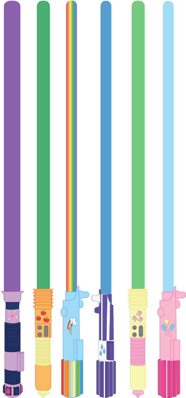 Mane 6's Lightsabers By Stu-artmcmoy17 On Deviantart - Equestria Girls Star Wars Art (406x786), Png Download