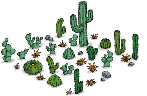 Cacti Menu - Cactus Simpson (490x322), Png Download