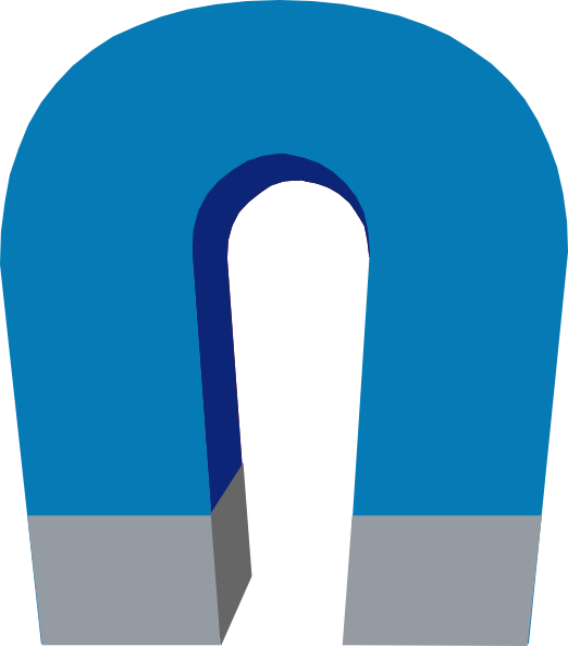 Small - Blue Magnet Clip Art (522x593), Png Download