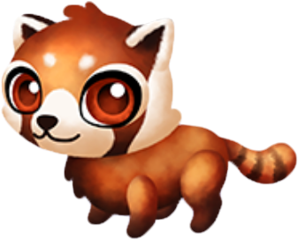 Red Panda Baby - Red Panda Small Cartoon (347x347), Png Download