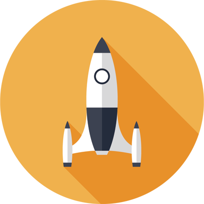 Rocket-icon - Reseaux Domestique (417x417), Png Download