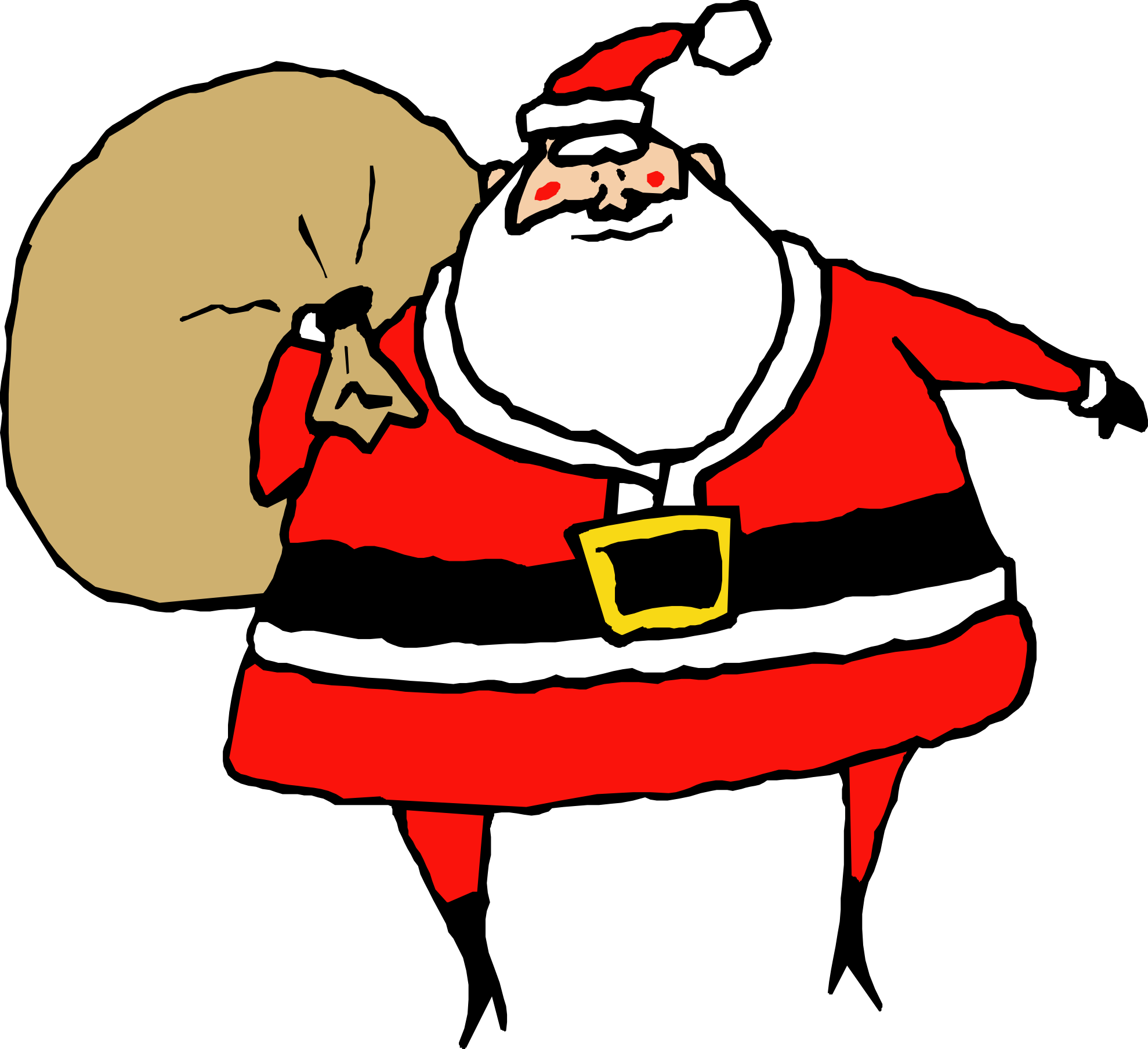 Bag Clipart Santa Claus - Christmas Clip Art Santa (999x913), Png Download