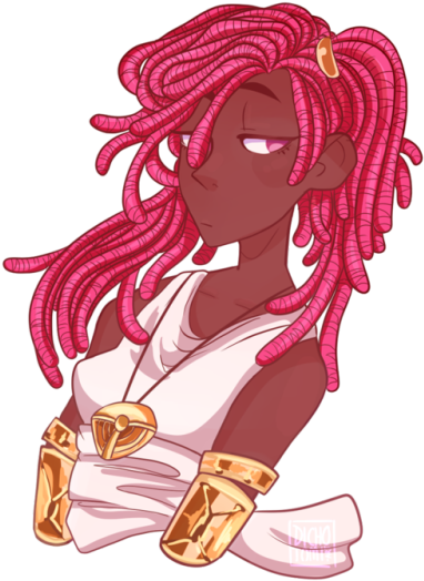 She Looks Like An Anime - Cartoon Of Dreadlocked White Girl (500x621), Png Download