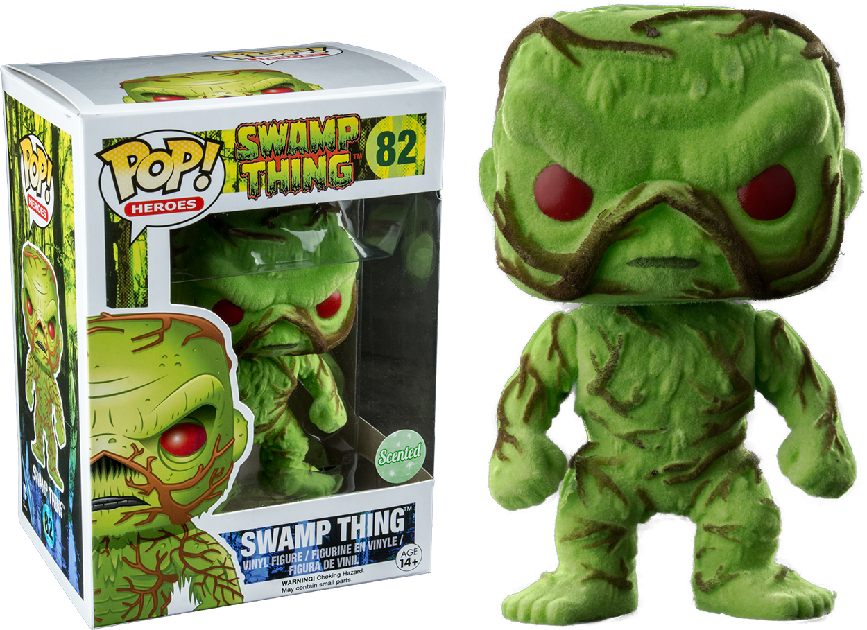 Swamp Thing Flocked & Scented Pop Vinyl Figure - Funko Pop Swamp Thing Scented (1250x909), Png Download