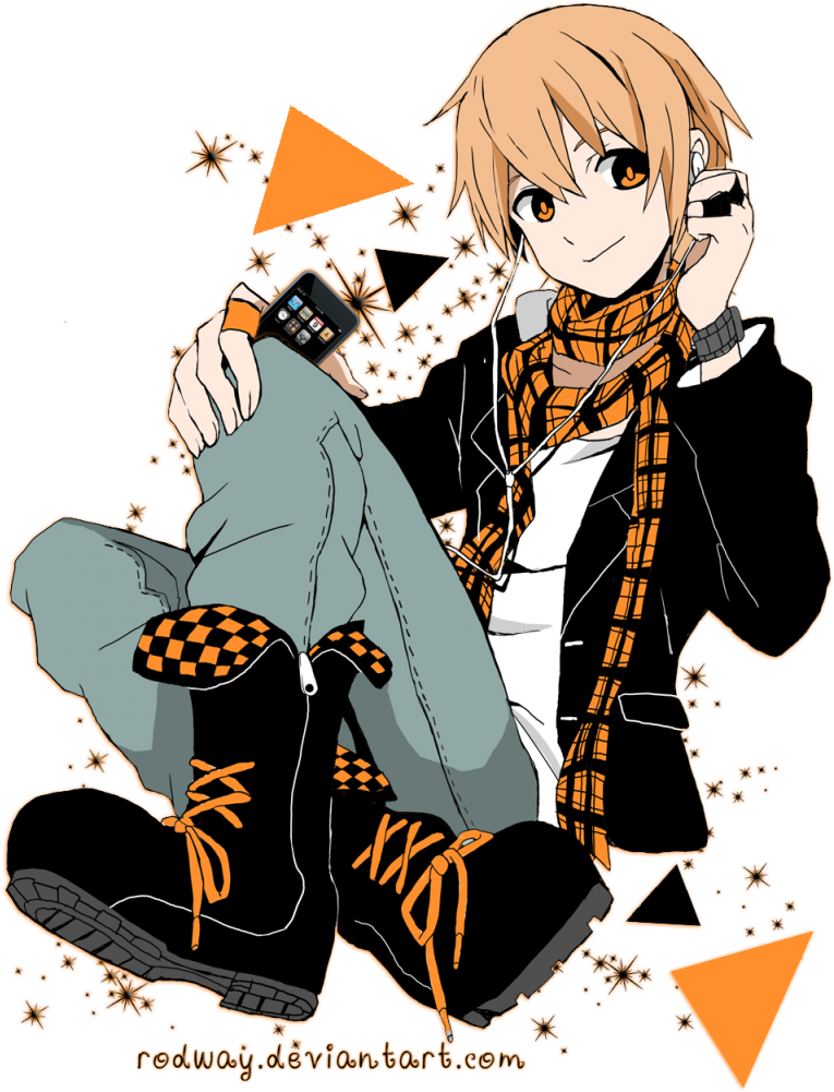 Closed - Anime Boy Music Render (850x1024), Png Download