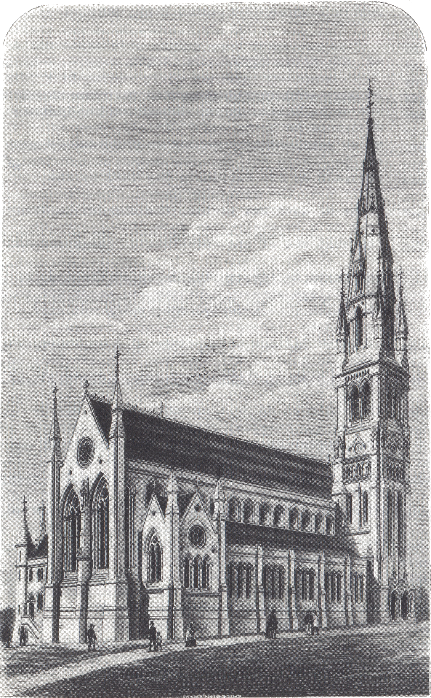 Patrick's Church Drawing 1871 - Church Of St Patrick Dungannon (1455x2352), Png Download