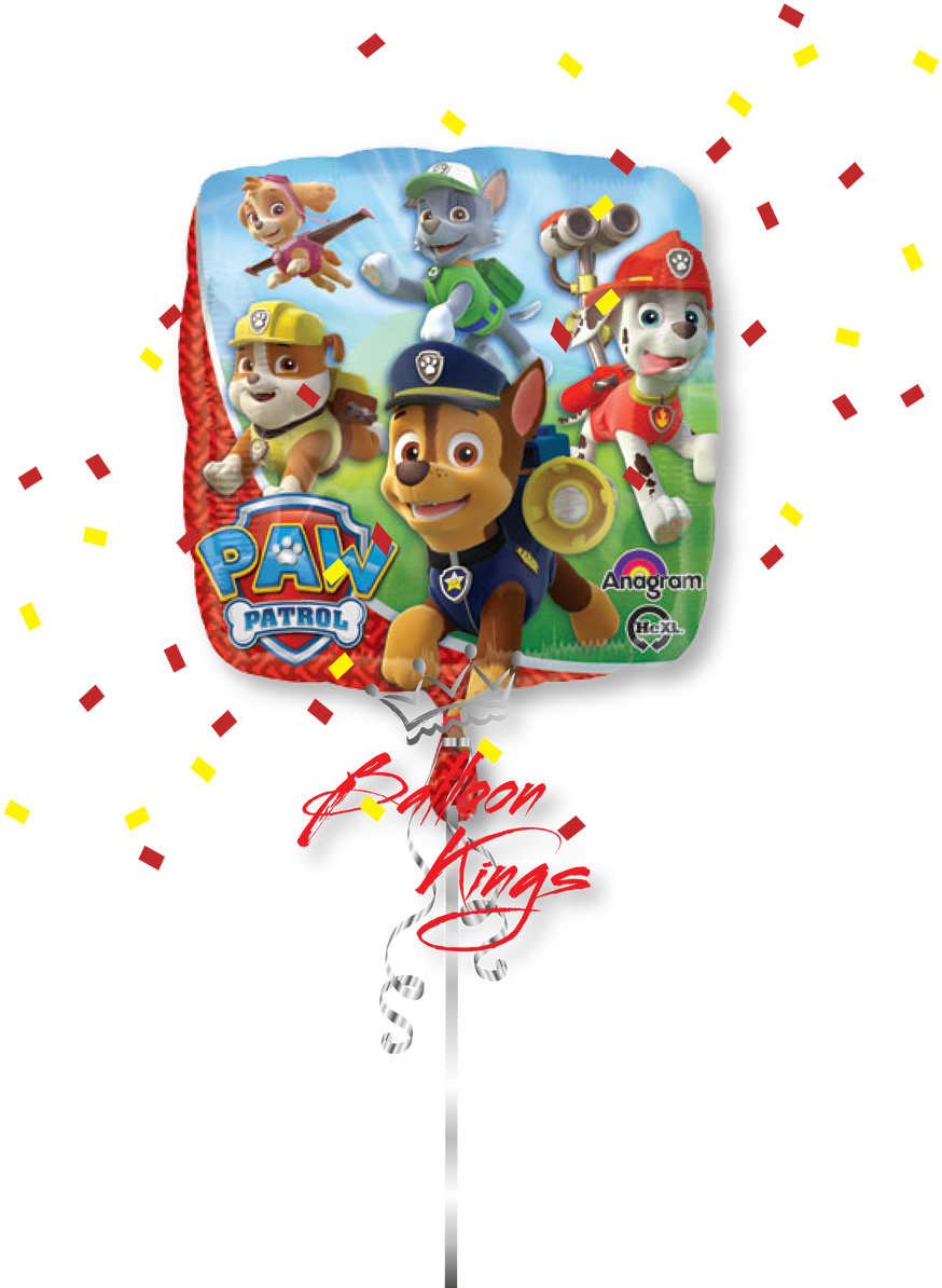 Paw Patrol Group - Party Supplies Paw Patrol Happy 4th Birthday Balloon (1071x1280), Png Download