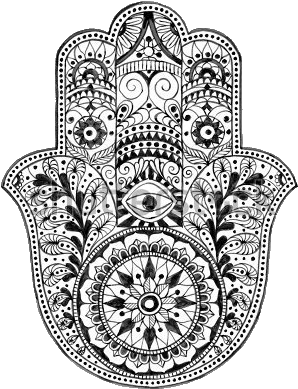 Hamsa And Hand Image - Mandala Designs Artist's Coloring Book (383x470), Png Download