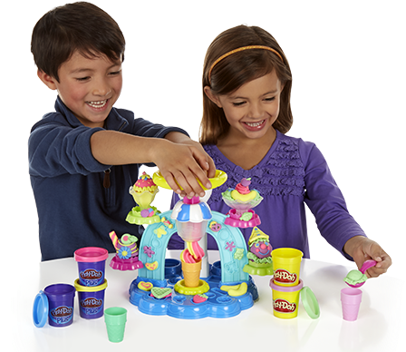Playdoh Swirl And Scoop Ice Cream Playset - Play Doh - Sweet Shoppe Swirl N Scoop Ice Cream (463x387), Png Download