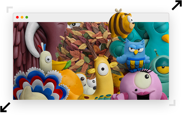 Logo Image Screen Too Small - Cartoon (582x370), Png Download