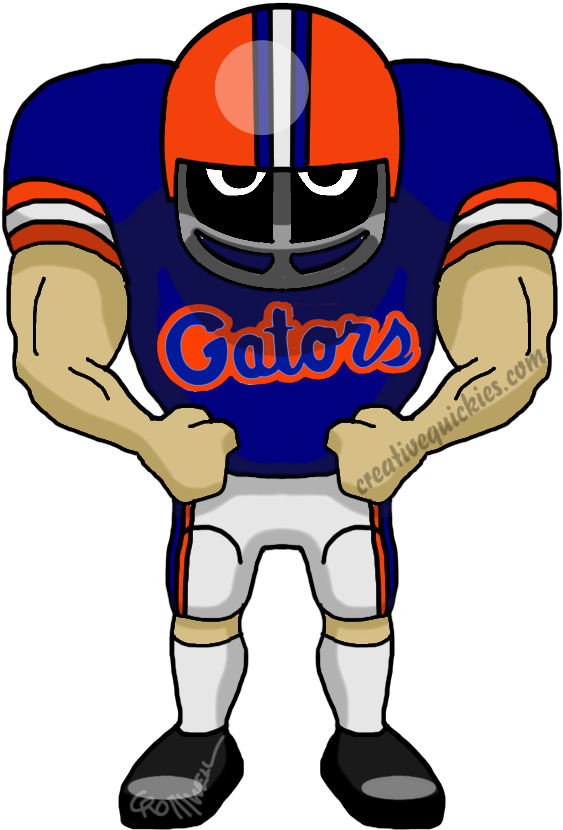 Gainesville Florida Gators - Green Bay Packers Cartoon (752x940), Png Download